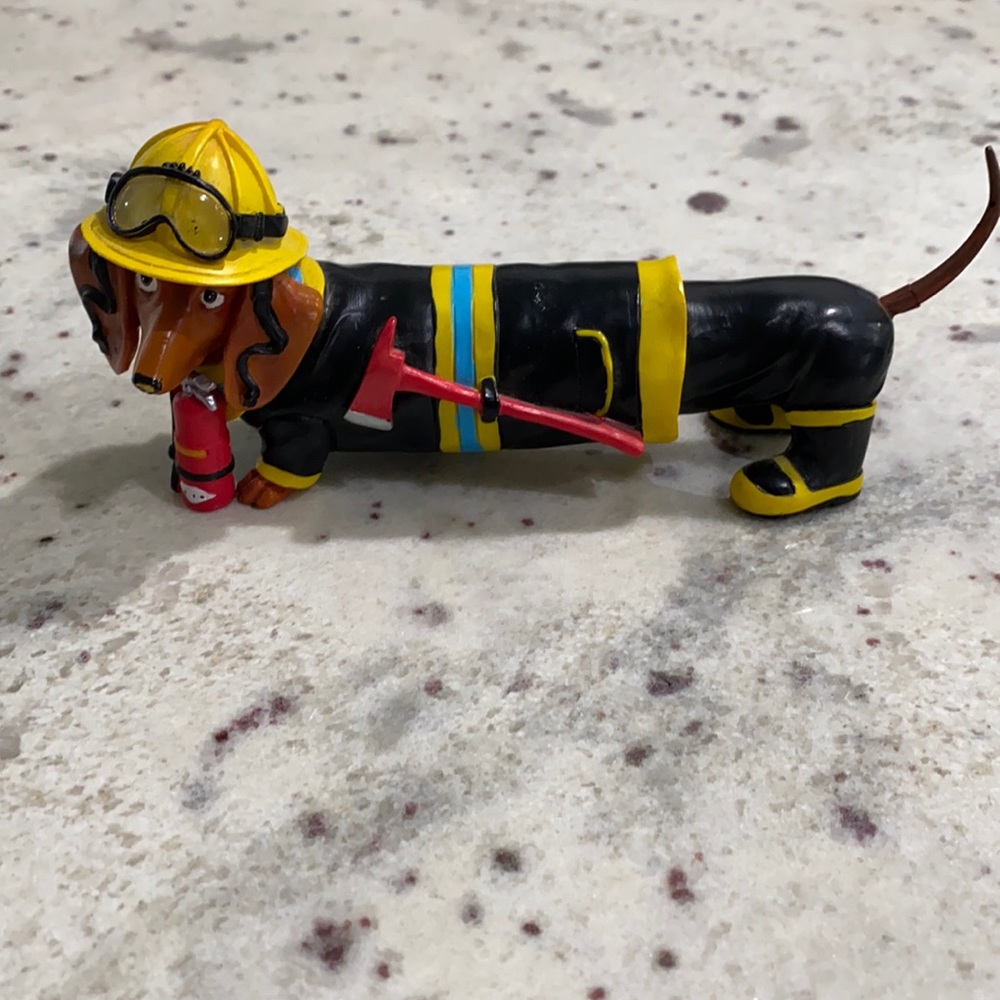 Hot Diggity fireman dog figurine